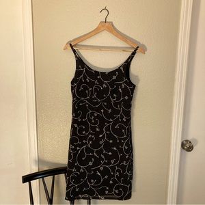 Vintage Old Navy Black Floral Slip Dress